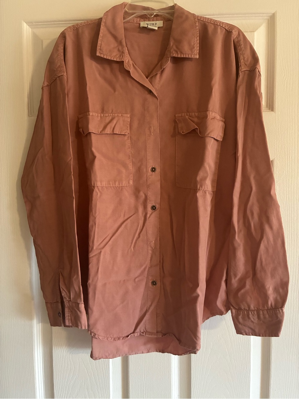 Forever 21 Rose Button-Down Utility Shirt